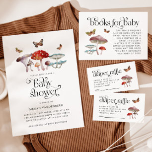 Rustic Woodland Mushroom Baby Shower Invitation