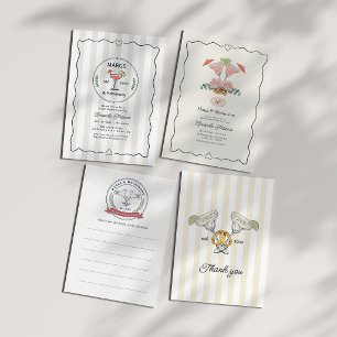 Preppy Margs & Matrimony Bachelorette Bridal Photo Thank You Card