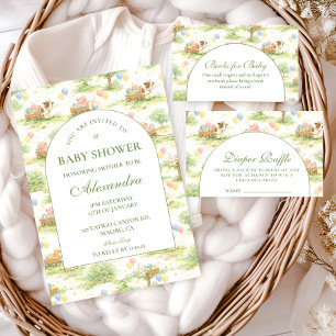 Rustic Farm Animals Pastel Baby Shower Napkins