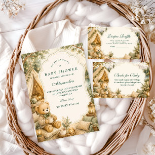 Rustic Woodland Bear Camping Baby Shower Napkins