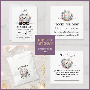Cute Halloween Little Boo Baby Shower Invitation