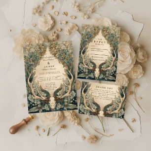 Fall Harvest Woodland Wedding Invitation