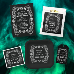 Budget Ornate Border Halloween Invitations