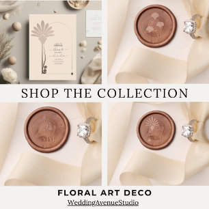 Elegant Minimalistic Floral Art Deco Wedding Envelope