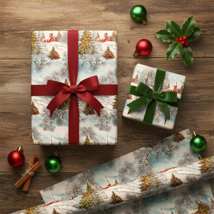 Vintage Christmas Glittering Winter Village  Roasted Coffee