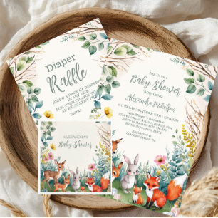 Modern Woodland Animals Forest  Baby Shower Invitation