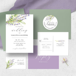 Lavender Wedding Invitations with RSVP