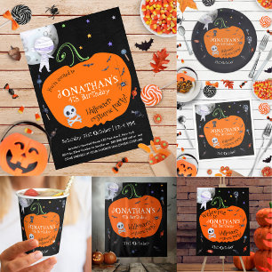 Lovely Watercolor Halloween Kids Costume Party Invitation
