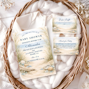 Soft Blue Coastal Baby Shower Napkins