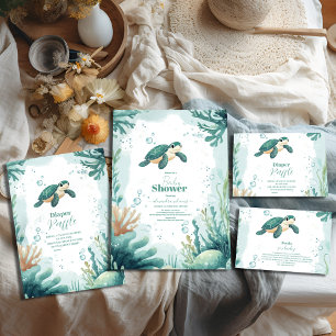 Baby Shower Sea Turtle Watercolor  Paper Plates