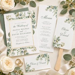 Modern Greenery Eucalyptus Wedding Napkins