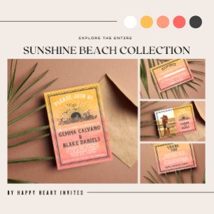Sunshine Beach Destination Ocean Wedding Card