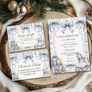 Preppy Blue Snowflake Baby Shower Napkins