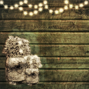 Rustic Mason Jar  Wedding Invitation