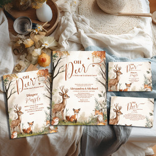 Woodland Oh Deer Theme  Baby Shower Invitation