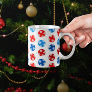 Christmas blue and red ornaments with snowflakes tablecloth