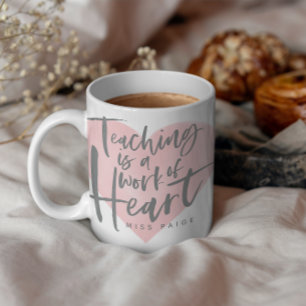 Teacher gift watercolor heart coffee mug