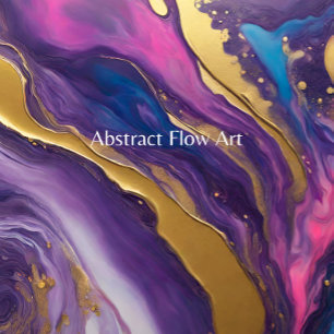 Abstract Flow Art-Blue Purple Pink and Gold- Tote Bag