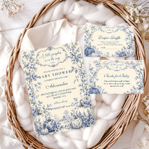 Elegant Blue Chinoiserie Little Pumpkin Baby Showe Napkins