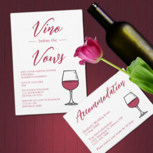 Vino Before The Vows Bridal Shower/Bachelorette RSVP Card
