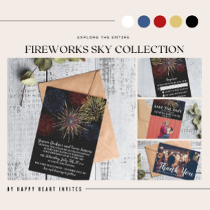 Fireworks Sky Fourth of July Wedding Invitation