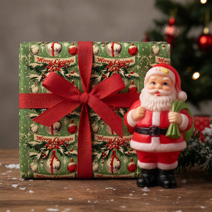 Retro Vintage Christmas: Mid Century Yuletide 3 Wrapping Paper