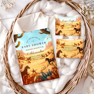 Boho Country Western Diapper Raffle Enclosure Card