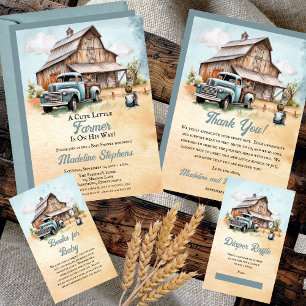 Cute Little Farmer Baby Shower Diaper Raffle Enclosure Card
