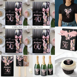Luxury Pink Black Wine 40th Birthday Hershey®'s Kisses®