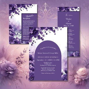 Lavender Dream Wedding in Paris with Eiffel Tower Invitation