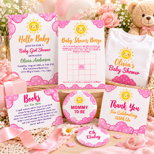 Classy Nursery Pink Clouds Birthday Party Supplies Water Bottle Label