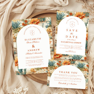 Boho Desert Arch Wedding Invitation