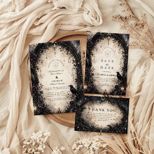 Enchanted Gothic Celestial Wedding Thank You Card