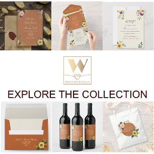 Sunflower Wedding Wine Label