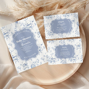 Toile De Jouy Bear Baby Shower Napkins