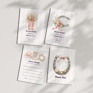 Coastal Cowgirl Coquette Bow Preppy Bachelorette Invitation