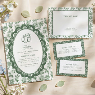 Chinoiserie Floral Green Toile  Thank You Card