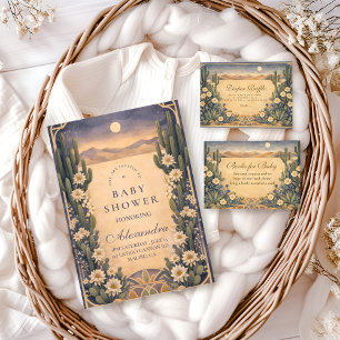 Neutral Southwest Cactus Botanicals Baby Shower Foam Board