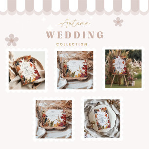 Rustic Autumn Floral Rustic Fall Leaves Wedding Foam Board