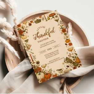 Nostalgic Vintage Thanksgiving Supper Club Paper Plates