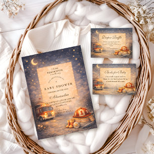 Night Sky Little Firefighter Baby Shower Invitation