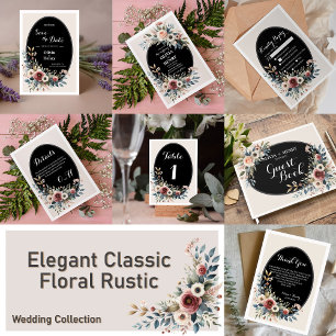 Elegant Classic Floral Rustic Wedding Invitation 4