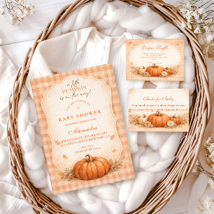 Little Pumpkin Gingham Fall Baby Shower Foam Board