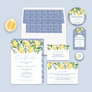 Ciao Bambino Italian Lemons Boy Baby Shower Party Invitation
