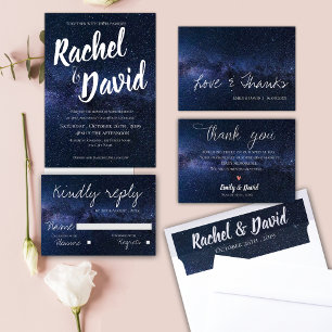 Under The Stars Galaxy Night Sky Photo Wedding Guest Book