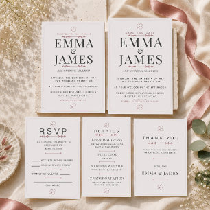 Editable Dusty Rose Minimal RSVP Card