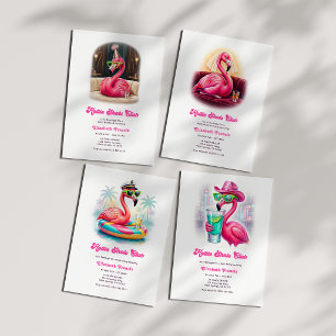 Hot Pink Club Funny Pink Flamingo Bachelorette Invitation