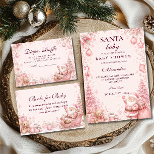 Whimsical Pink Santa Baby Shower Foam Board