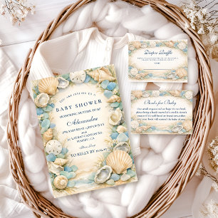 Oyster And Starfish Beach Baby Shower Napkins