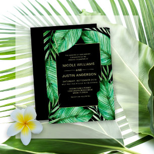 Vibrant Tropical Foliage Wedding Details Invitation